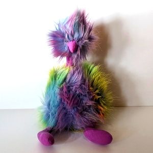JELLYCAT Rainbow Pom Pom Fluffy Ostrich Bird plush